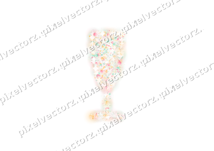 Seamless glitter champagne flute on a transparent background