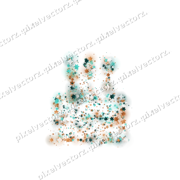 Seamless glitter birthday cake of stars on a transparent background