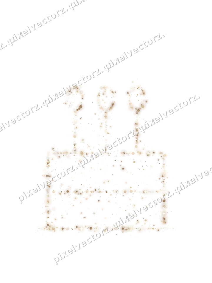 Seamless glitter birthday cake in amber on a transparent background