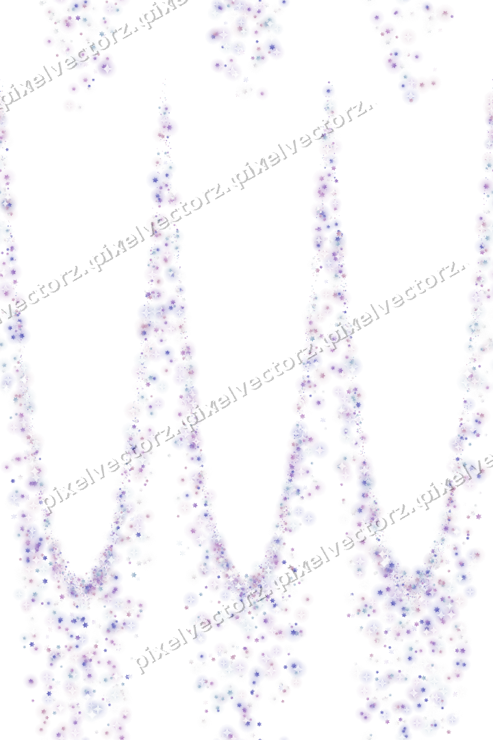 Seamless glitter garland of stars on a transparent background