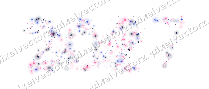 Seamless glitter number 2027 in pink on a transparent background