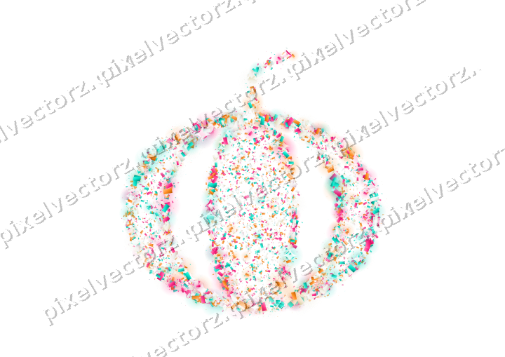 Seamless glitter pumpkin of confetti on a transparent background
