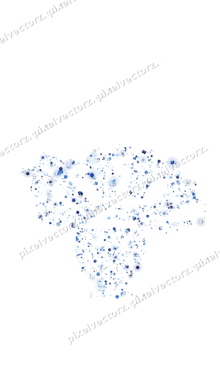 Seamless glitter turkey in blue and cyan on a transparent background