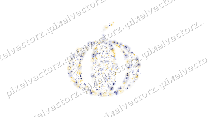 Seamless glitter pumpkin in dark blue on a transparent background