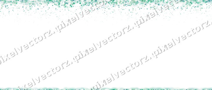 Seamless falling glitter in green and teal on a transparent background