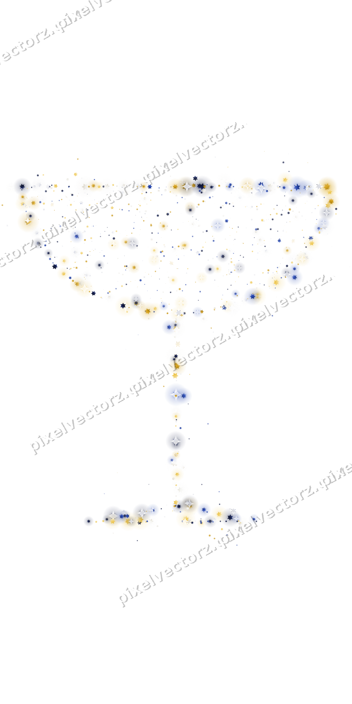 Seamless glitter champagne coupe of stars on a transparent background