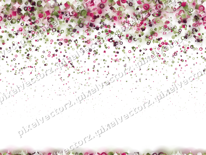 Seamless falling glitter in lime and pink on a transparent background