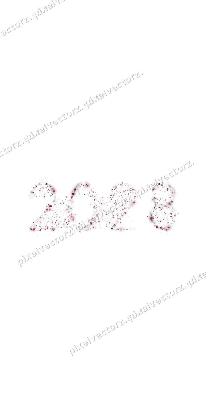 Seamless glitter number 2028 in dark pink on a transparent background
