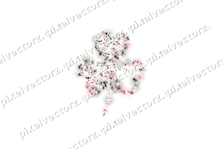 Seamless glitter shamrock in pink on a transparent background