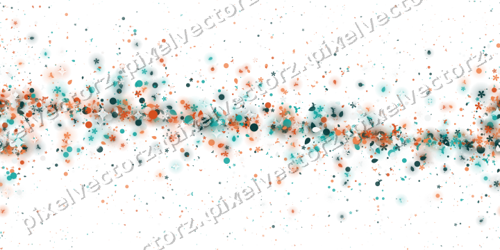 Seamless glitter band of flowers and eggs on a transparent background