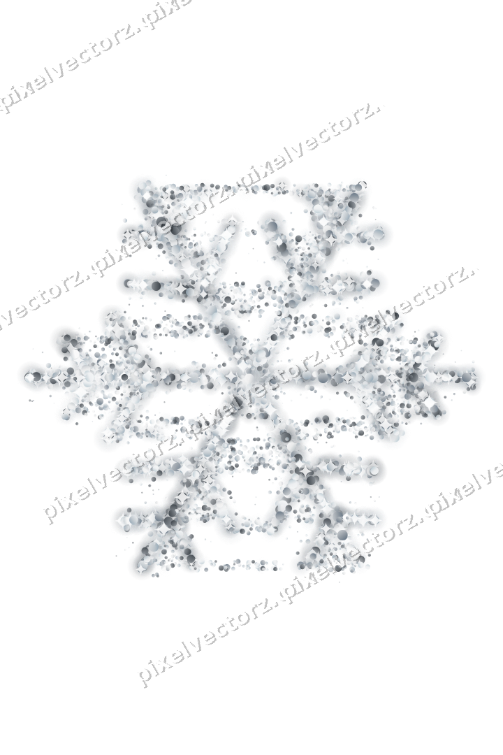Seamless glitter snowflake of dots on a transparent background