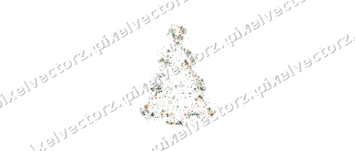 Seamless glitter christmas tree on a transparent background