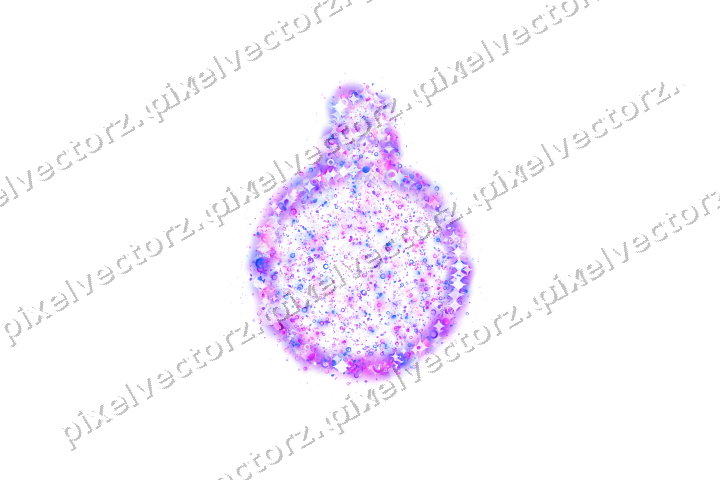 Seamless glitter bauble in purple and blue on a transparent background