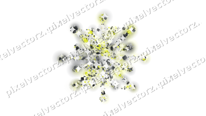 Seamless glitter firework in yellow on a transparent background