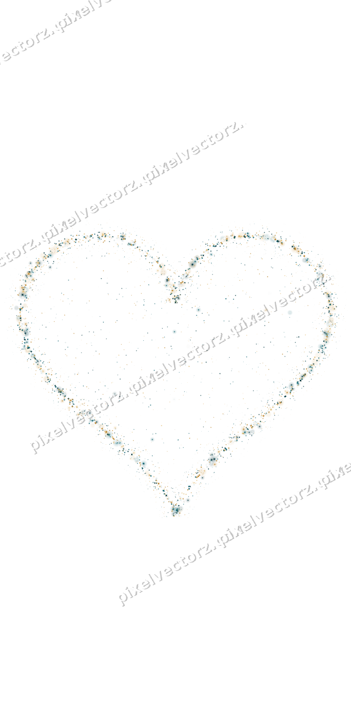 Seamless glitter heart of sparkles on a transparent background