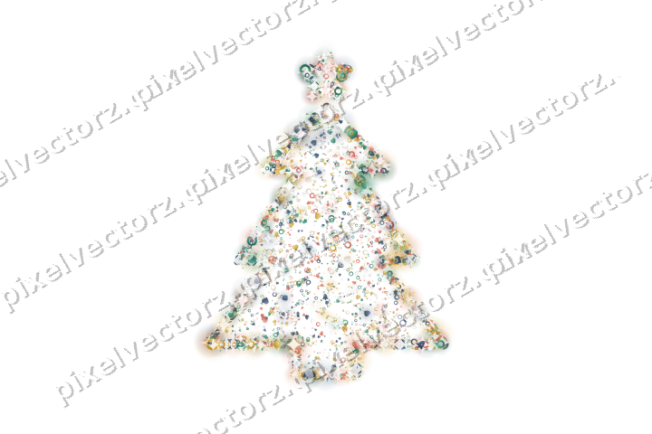 Seamless glitter christmas tree in amber on a transparent background