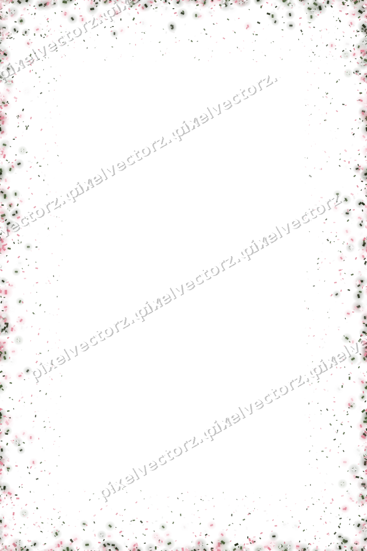 Seamless glitter border of confetti on a transparent background