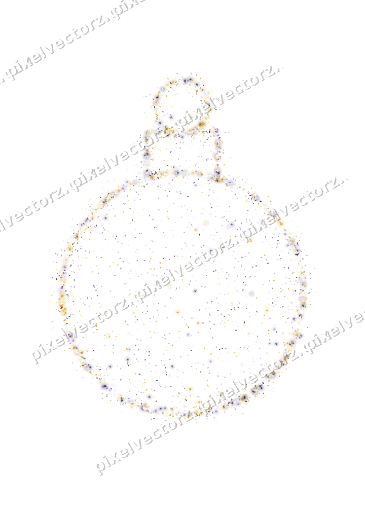 Seamless glitter bauble of leaves in amber on a transparent background