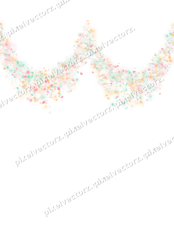 Seamless glitter garland in pale pink on a transparent background
