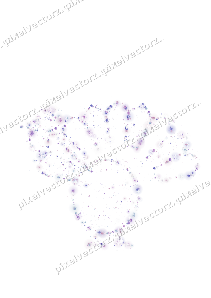 Seamless glitter turkey in purple and blue on a transparent background