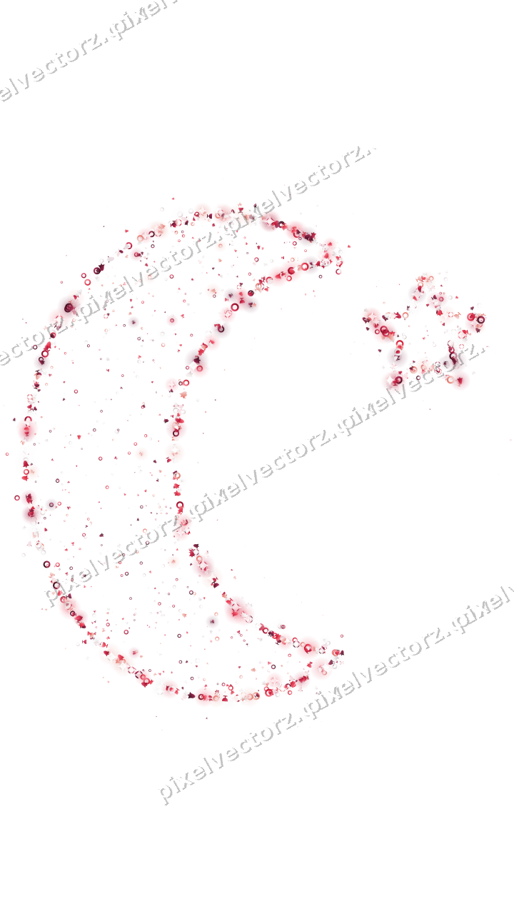 Seamless glitter crescent moon in pink on a transparent background