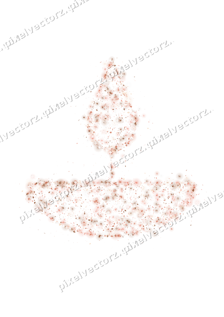 Seamless glitter diya lamp in orange on a transparent background