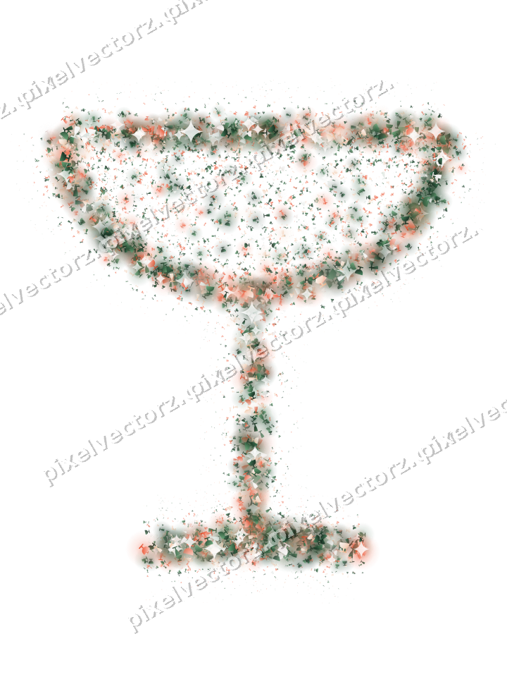 Seamless glitter champagne coupe on a transparent background