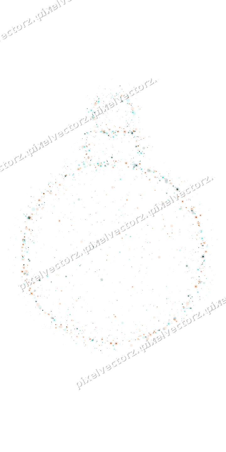 Seamless glitter bauble in orange and teal on a transparent background