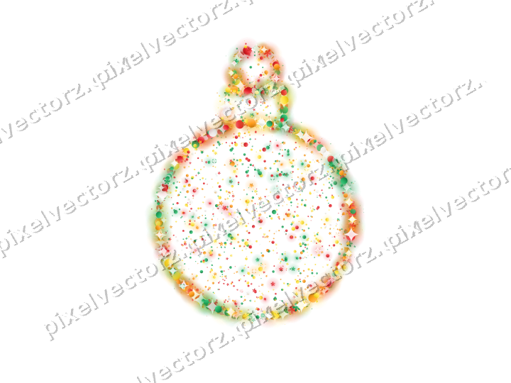Seamless glitter bauble in red and orange on a transparent background