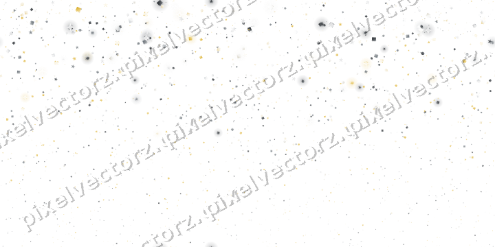 Seamless falling glitter in amber and grey on a transparent background