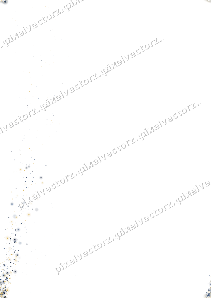 Seamless star trail in dark blue and amber on a transparent background