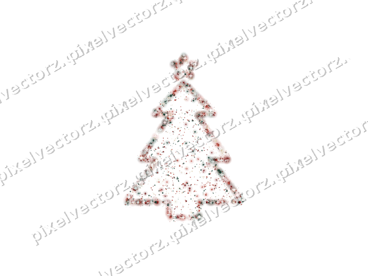 Seamless glitter christmas tree on a transparent background