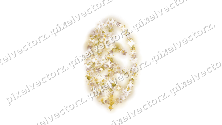 Seamless glitter leaf in amber on a transparent background