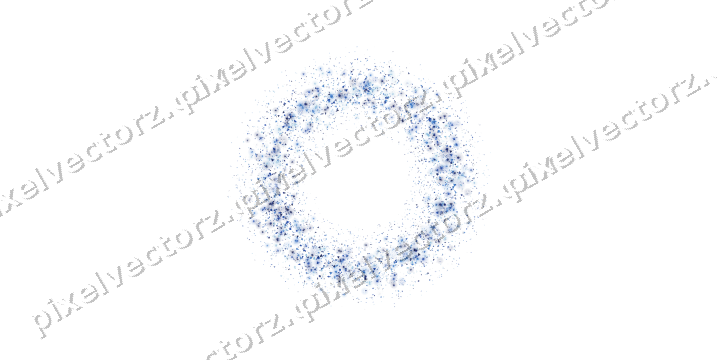 Seamless glitter wreath in blue and cyan on a transparent background