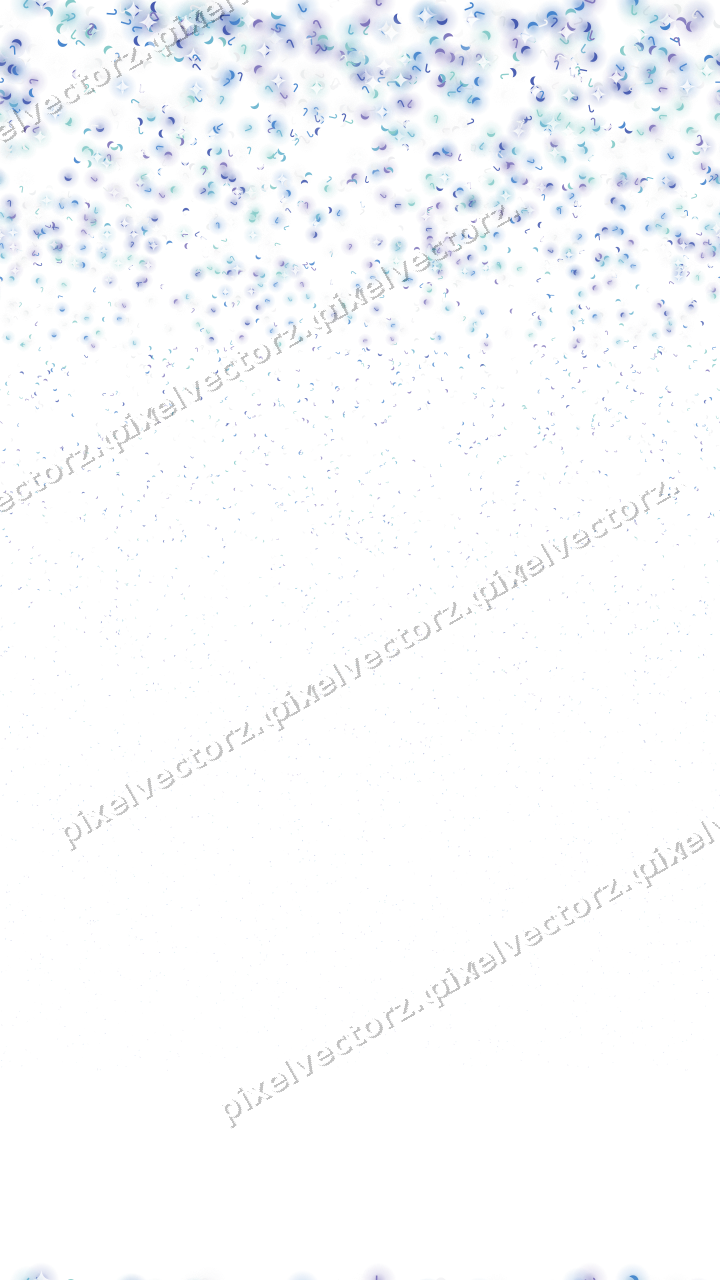 Seamless falling glitter in blue and cyan on a transparent background