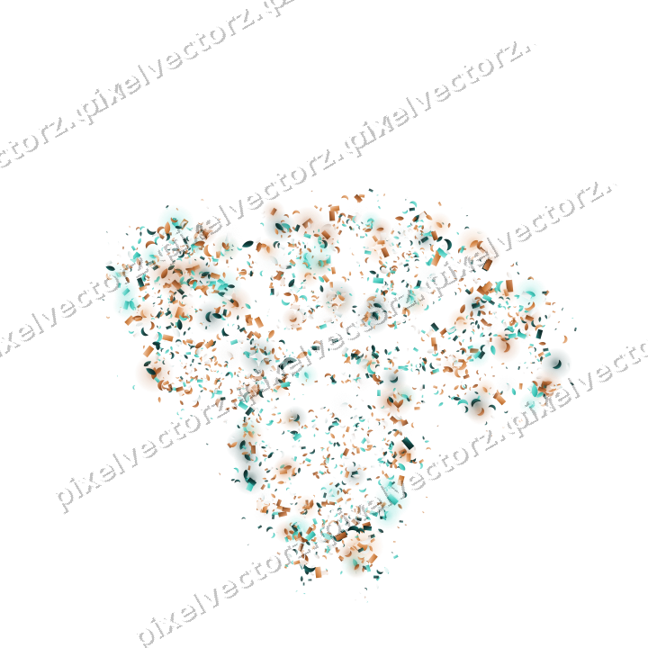 Seamless glitter turkey in orange and teal on a transparent background