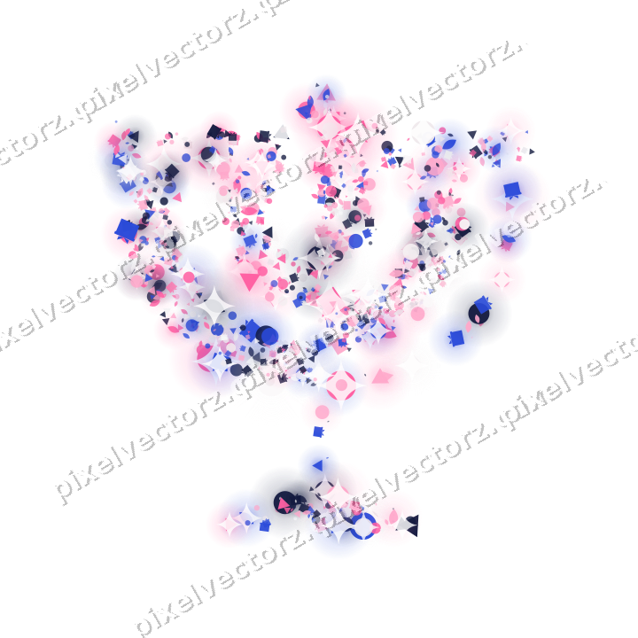 Seamless glitter menorah in pink and blue on a transparent background