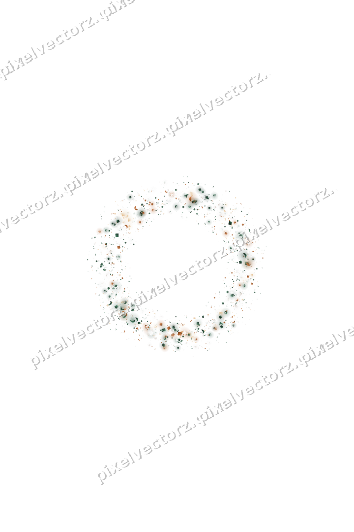 Seamless glitter wreath in dark green on a transparent background
