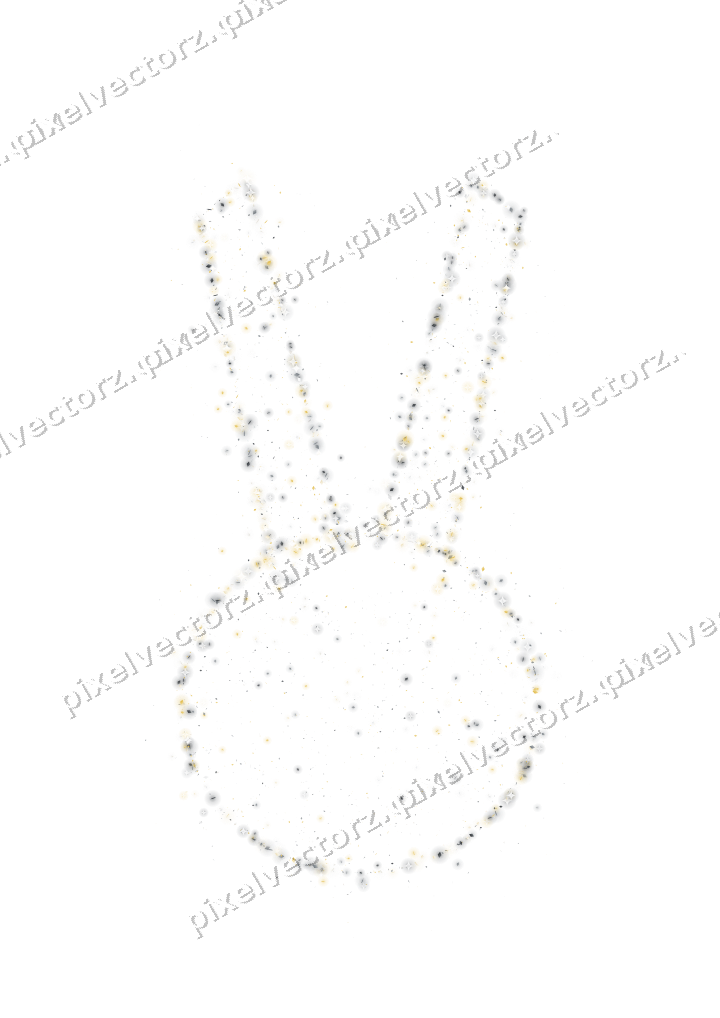Seamless glitter easter bunny in amber on a transparent background