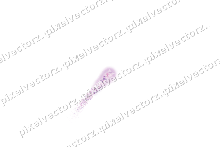 Seamless star trail in magenta and purple on a transparent background