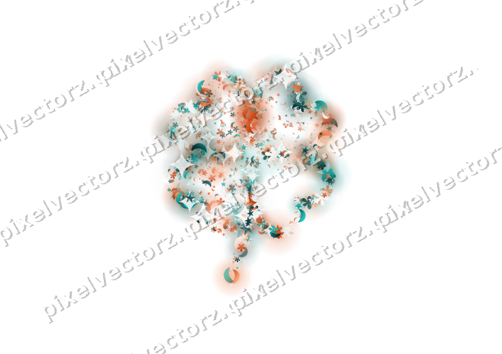 Seamless glitter four leaf clover on a transparent background