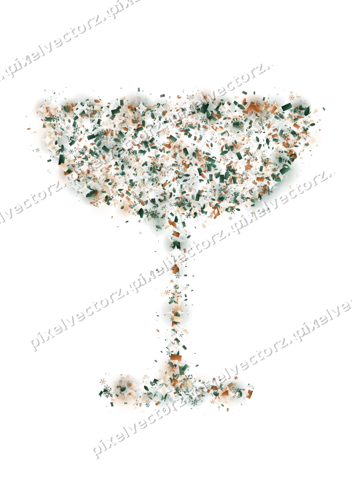 Seamless glitter champagne coupe on a transparent background