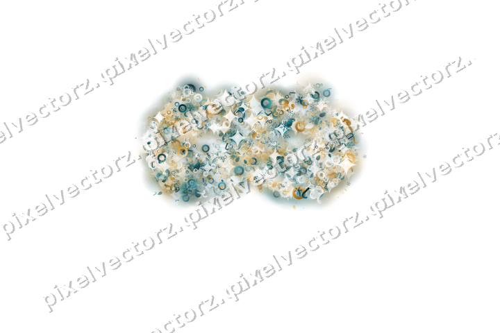 Seamless glitter carnival mask in amber on a transparent background