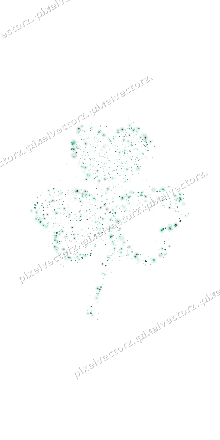 Seamless glitter shamrock on a transparent background