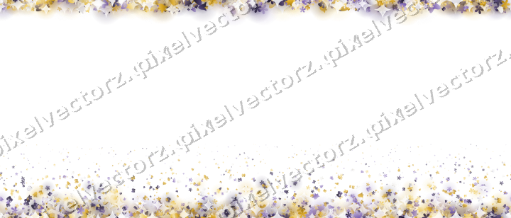 Seamless glitter border in amber on a transparent background