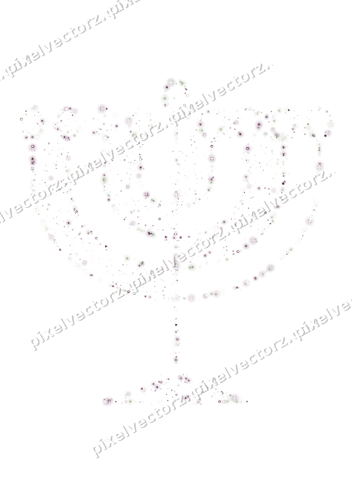 Seamless glitter menorah in dark magenta on a transparent background
