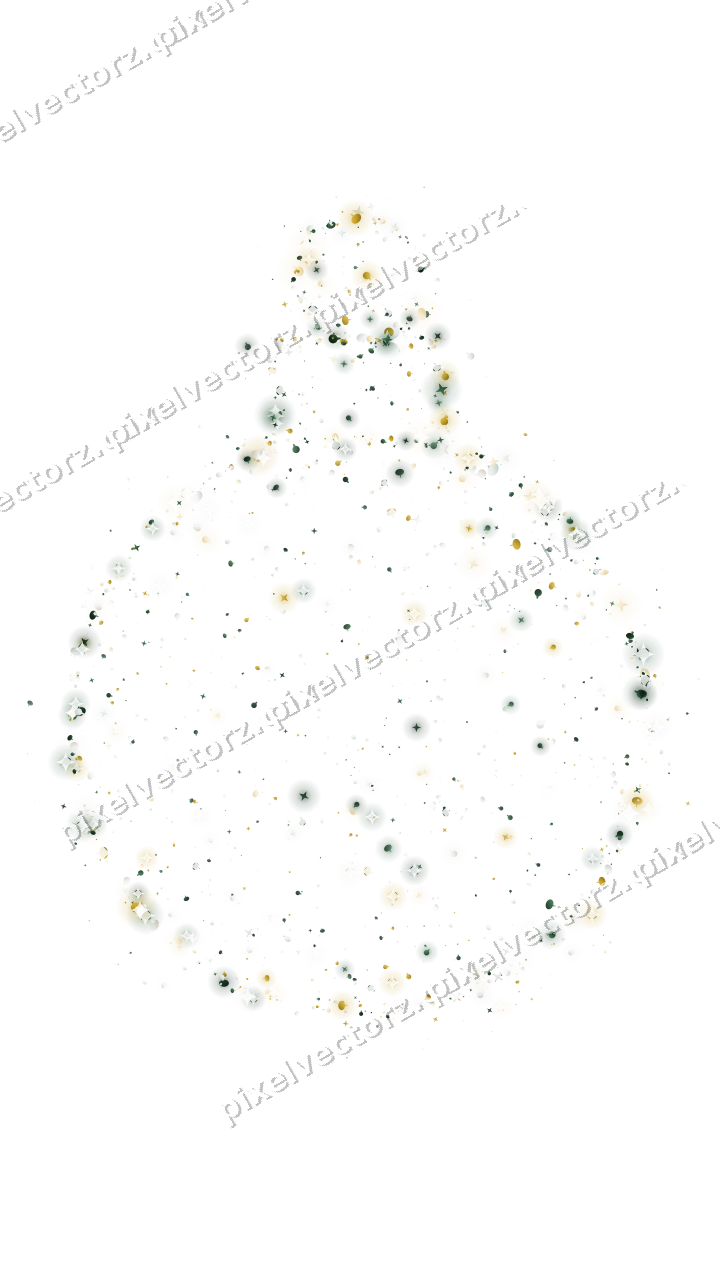 Seamless glitter bauble in dark green on a transparent background