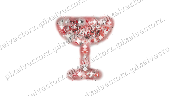 Seamless glitter champagne coupe in red on a transparent background