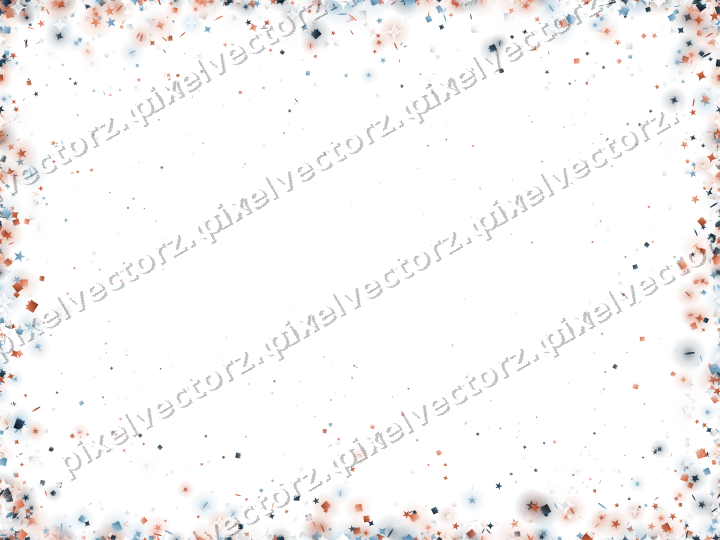 Seamless glitter border in orange and cyan on a transparent background