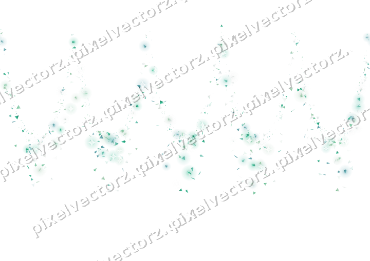 Seamless glitter garland in green and teal on a transparent background
